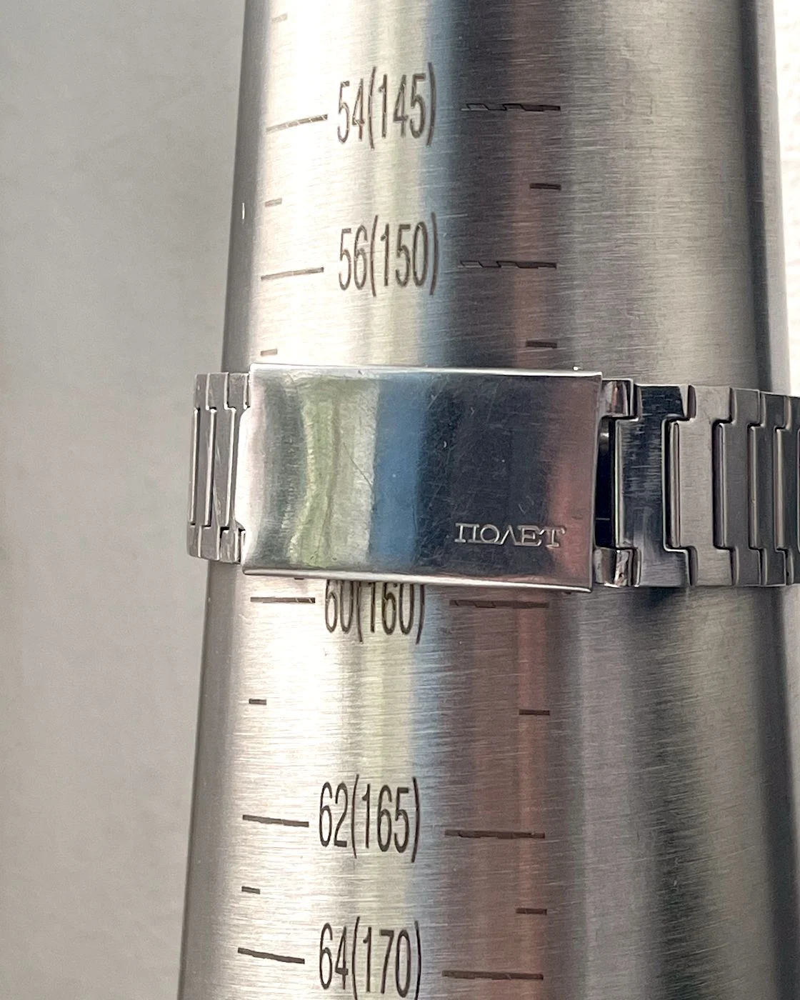 Vintage Soviet Poljot mechanical wristwatch with original stainless steel bracelet