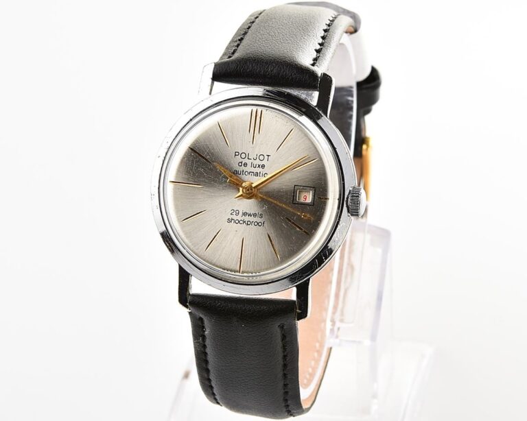 Soviet vintage POLJOT DE LUXE mechanical watch with self winding automatic movement