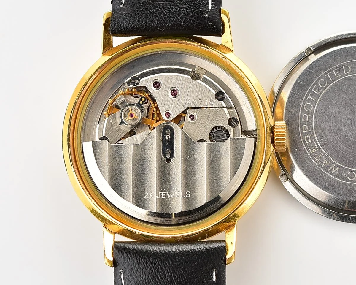 Beautiful vintage gold-plated wristwatch Poljot De Luxe with self winding mechanical movement
