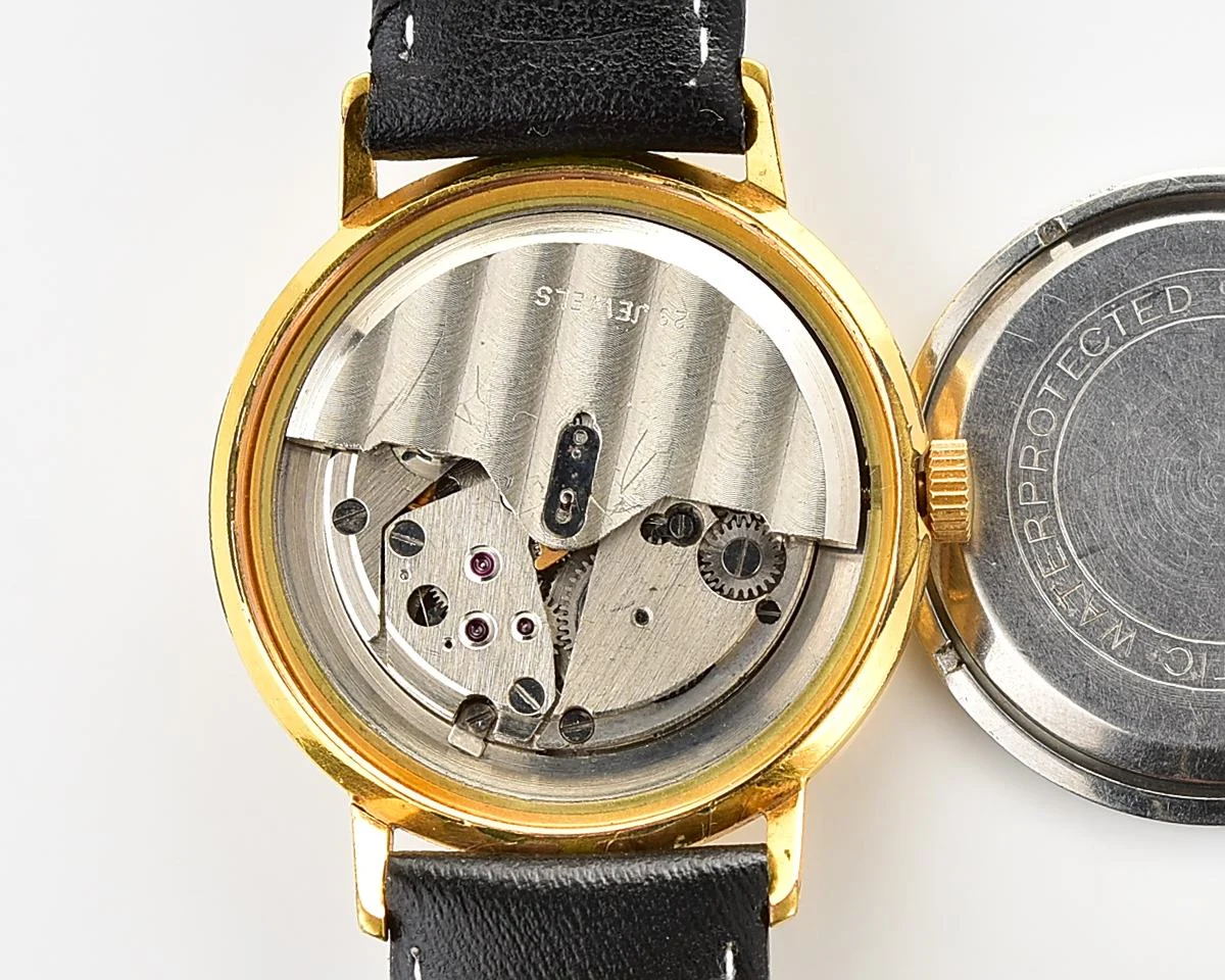 Beautiful vintage gold-plated wristwatch Poljot De Luxe with self winding mechanical movement