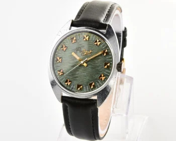 Vintage Soviet Poljot mechanical watch with rare intricate textured dial