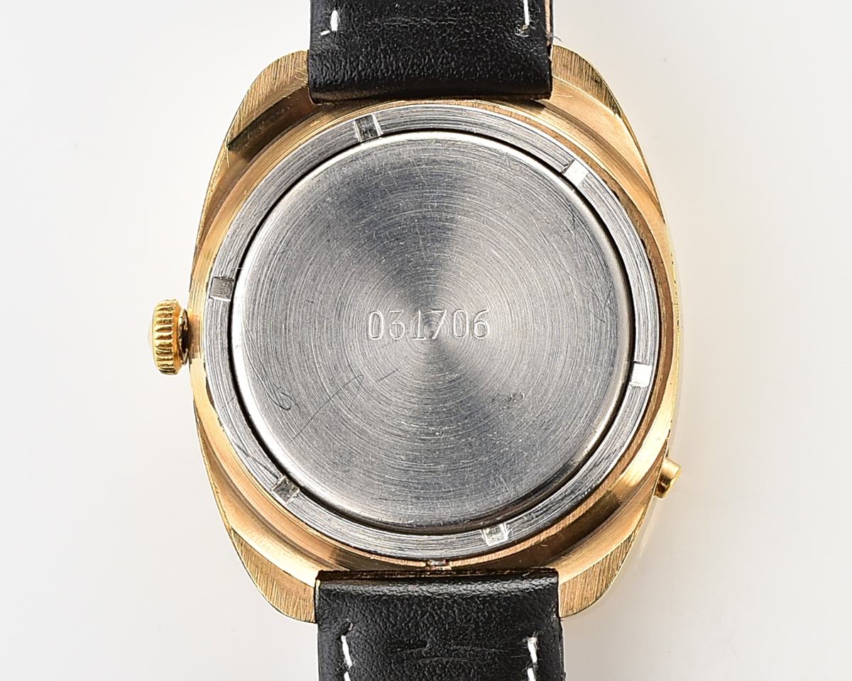 Uncommon soviet POLJOT vintage gold plated mechanical wristwatch