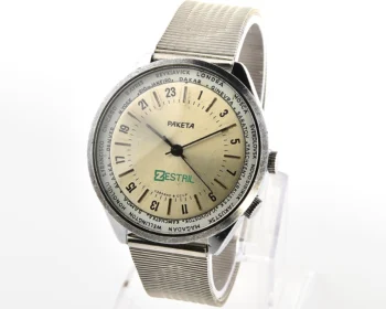 Soviet mechanical Raketa-Cities (Goroda) watch with 24 hours 2623.H mechanical movement