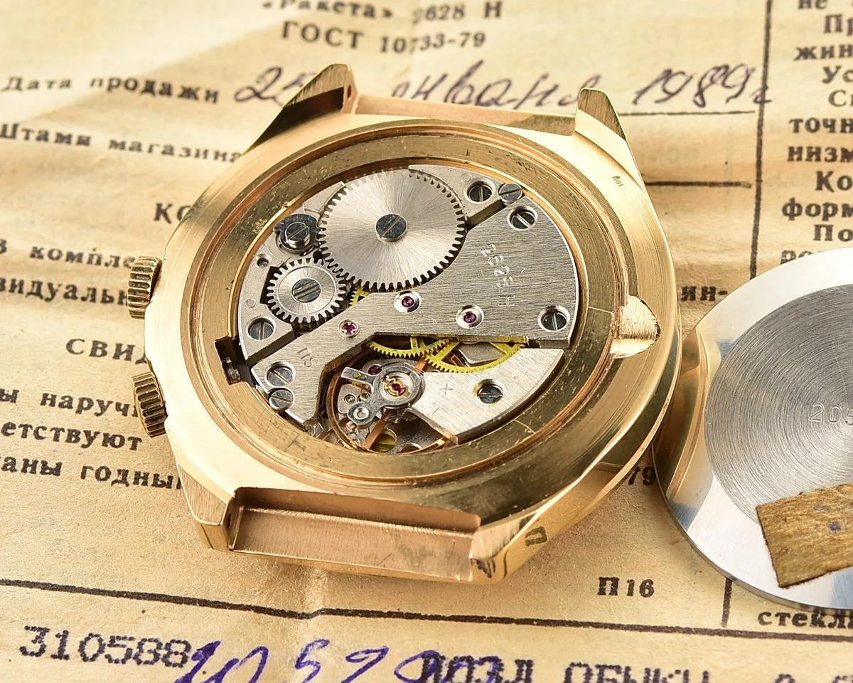 TIME CAPSULE: Vintage Soviet Raketa gold-plated perpetual calendar watch - New Old Stock (NOS)!