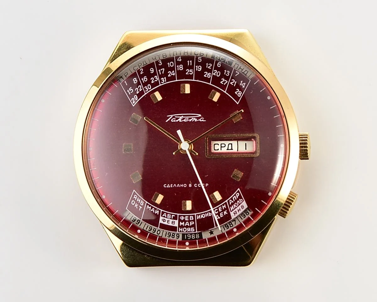 TIME CAPSULE: Vintage Soviet Raketa gold-plated perpetual calendar watch - New Old Stock (NOS)!