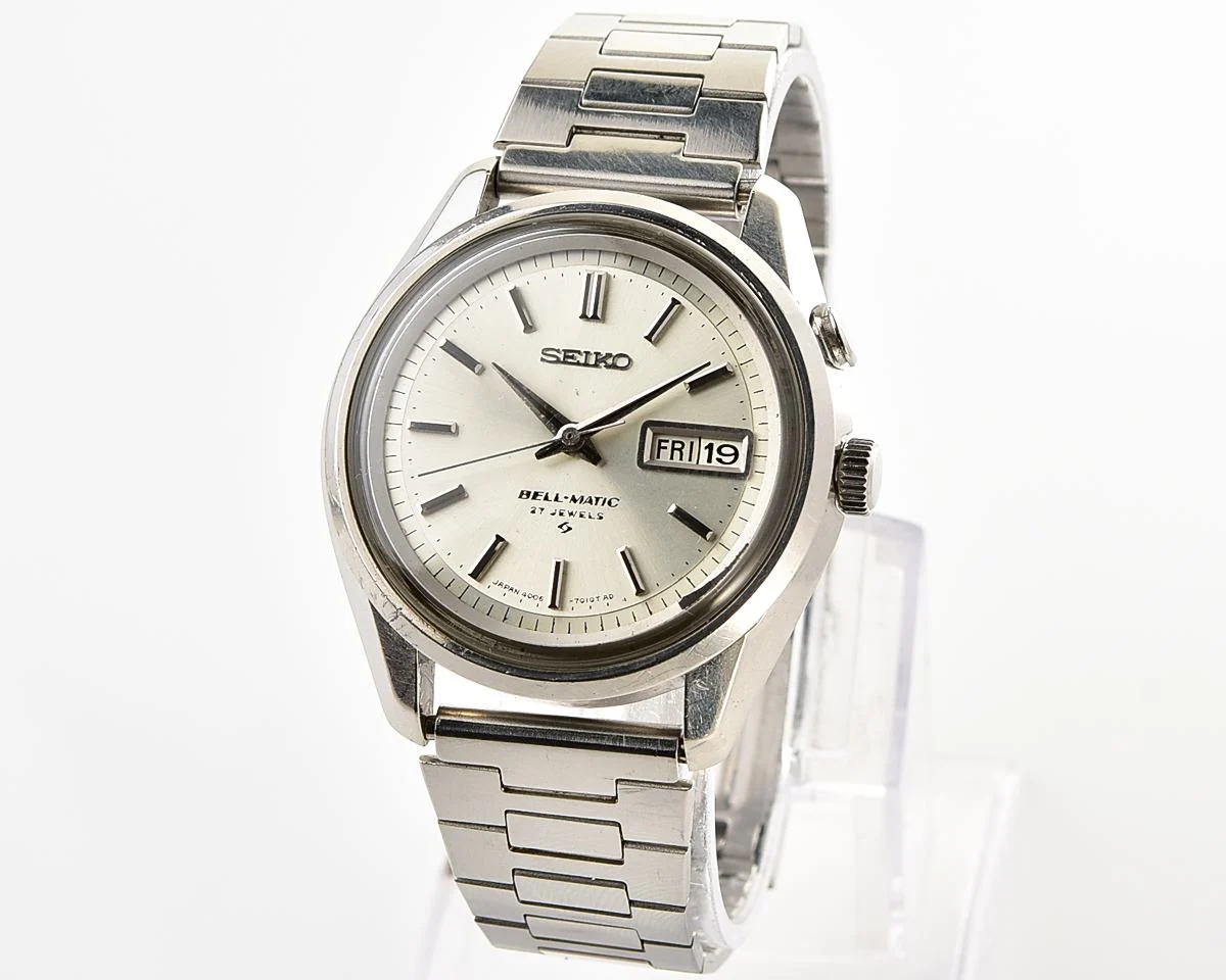 Seiko Bell-Matic 27 jewels mechanical wristwatch with alarm, early production from April 1967!
