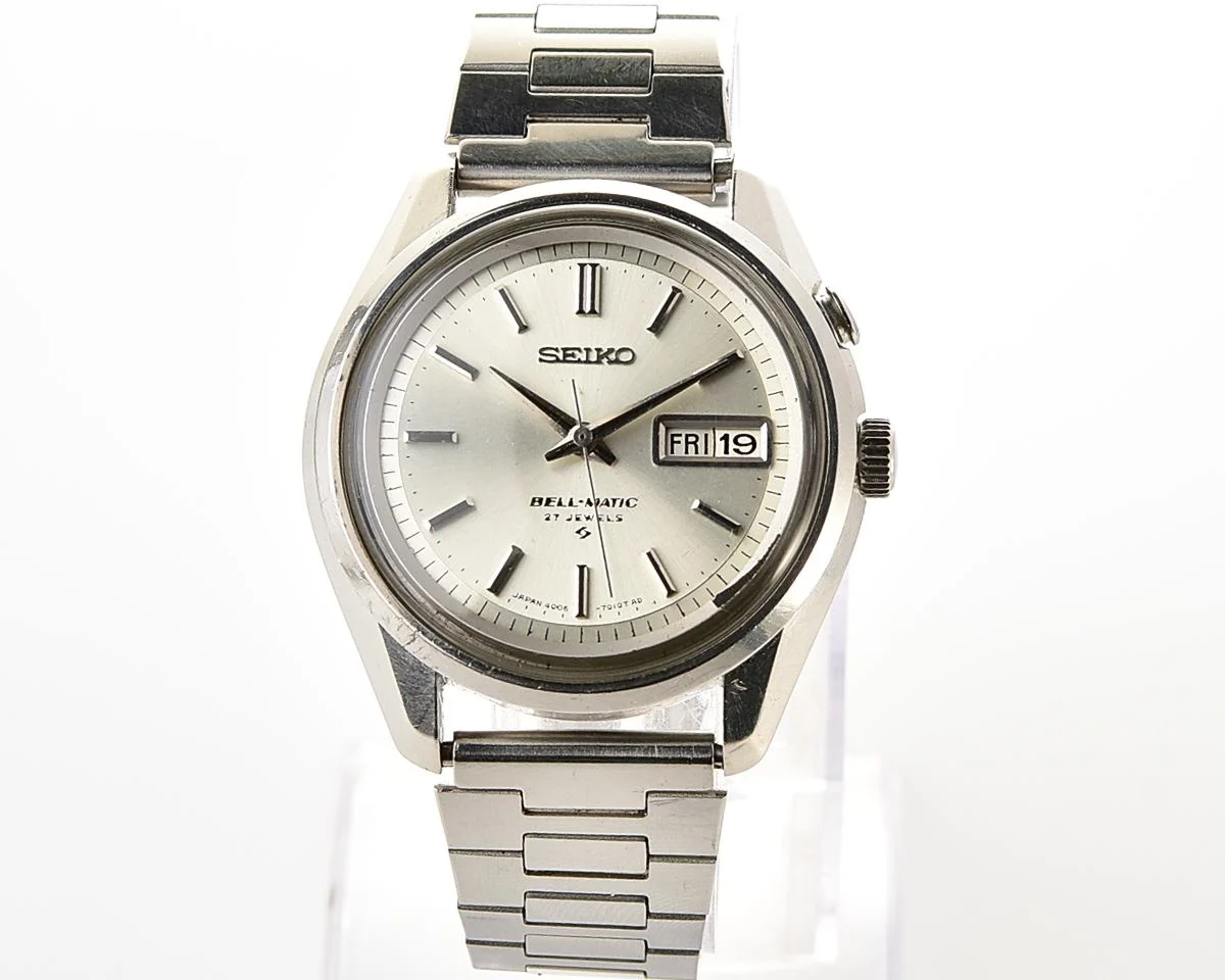 Seiko Bell-Matic 27 jewels mechanical wristwatch with alarm, early production from April 1967!