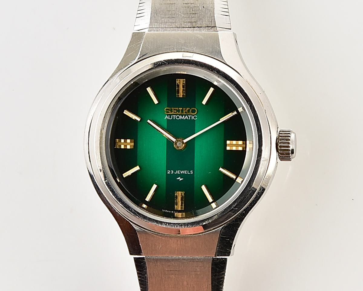 Vintage Seiko 23 Jewels Automatic with Rare Emerald Green Gradient Dial from October 1973