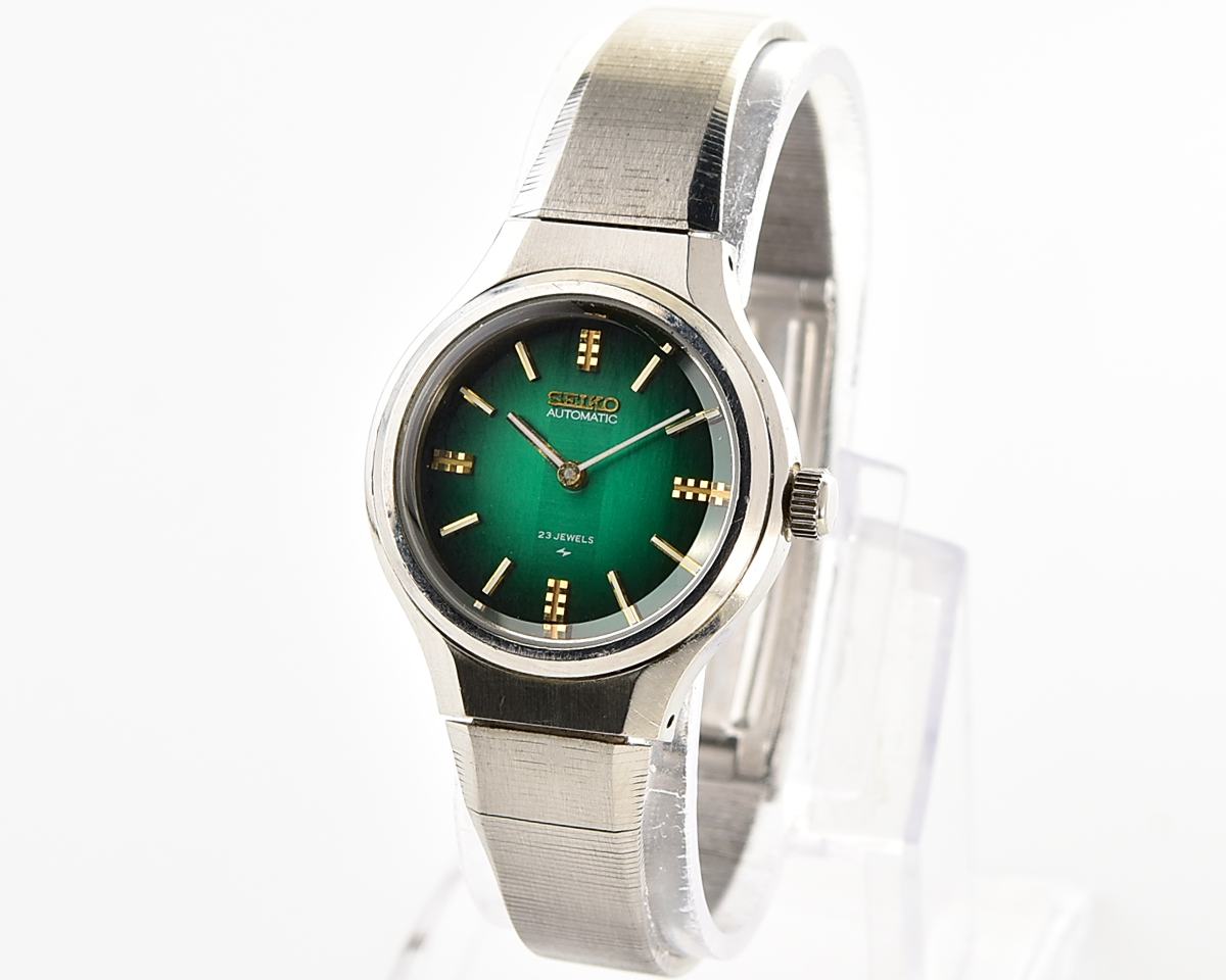 Vintage Seiko 23 Jewels Automatic with Rare Emerald Green Gradient Dial from October 1973