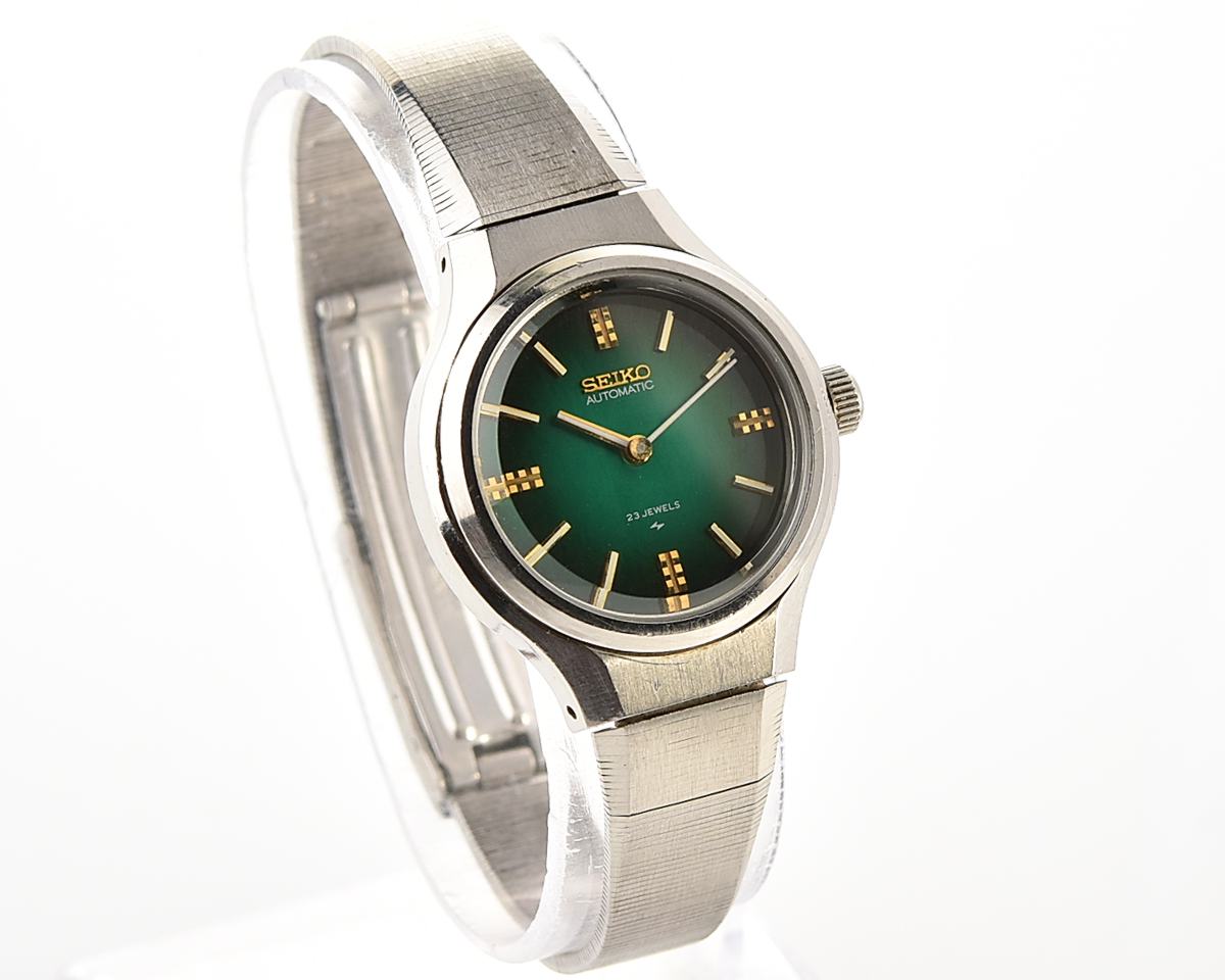 Vintage Seiko 23 Jewels Automatic with Rare Emerald Green Gradient Dial from October 1973