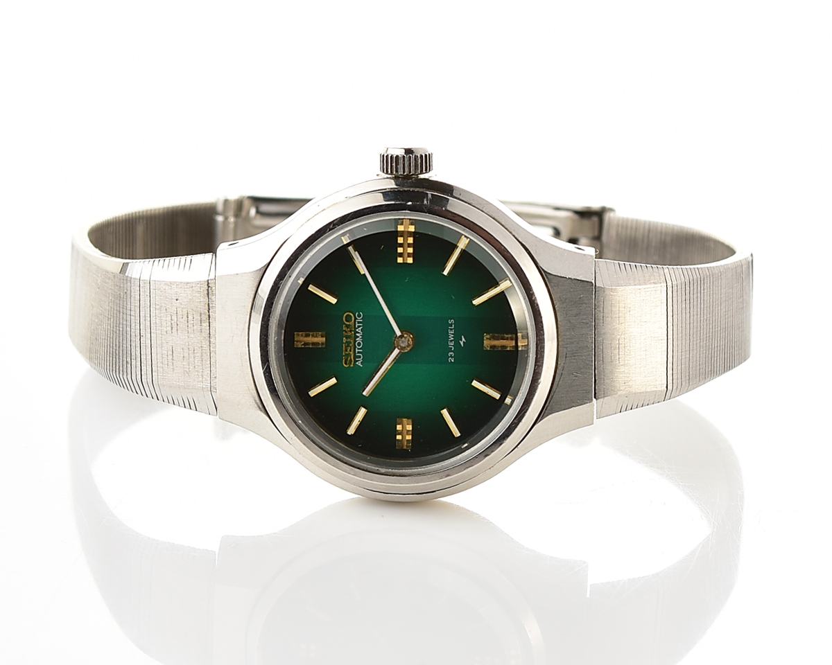 Vintage Seiko 23 Jewels Automatic with Rare Emerald Green Gradient Dial from October 1973