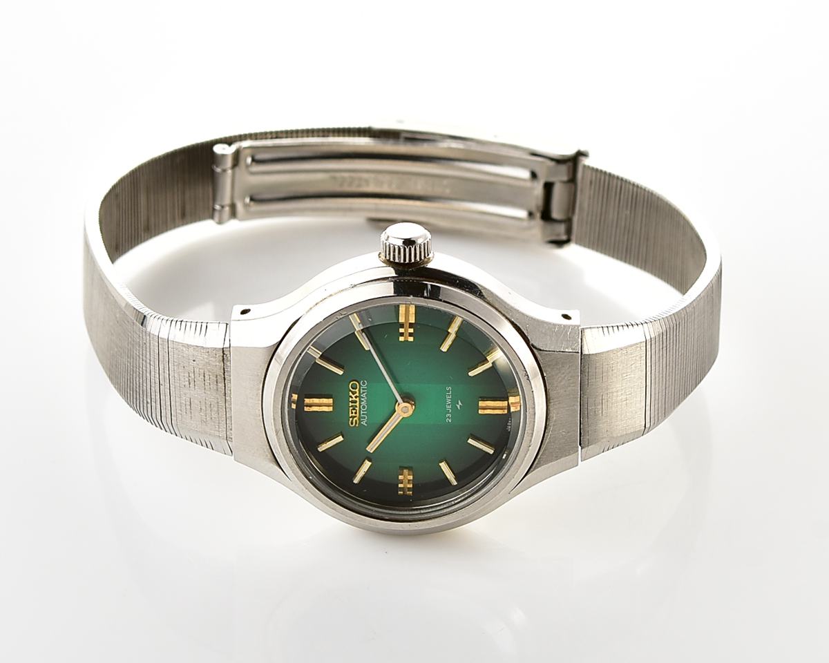 Vintage Seiko 23 Jewels Automatic with Rare Emerald Green Gradient Dial from October 1973