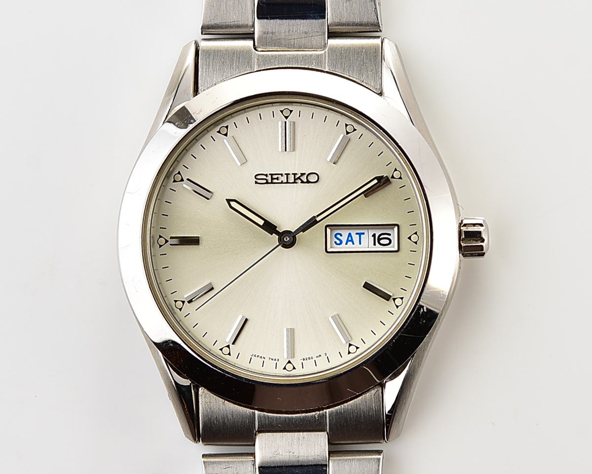 Seiko Spirit Quartz Day/Date wristwatch (Oct. 1996)