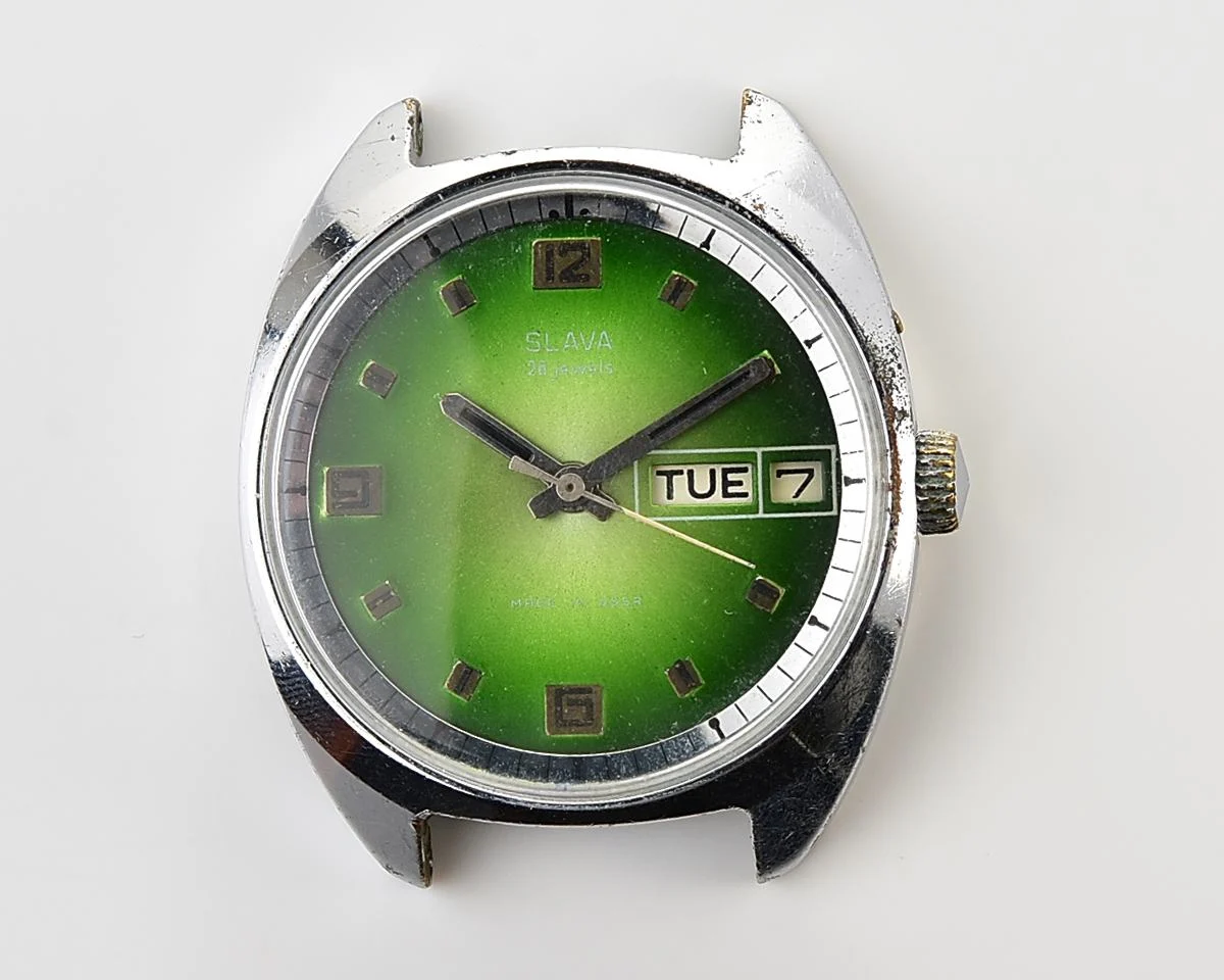 Large Soviet mechanical Slava vintage wristwatch