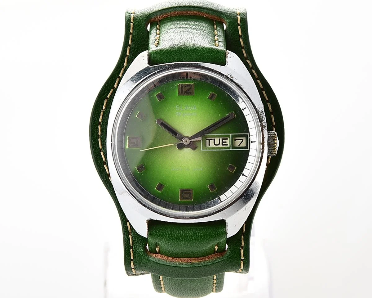 Large Soviet mechanical Slava vintage wristwatch