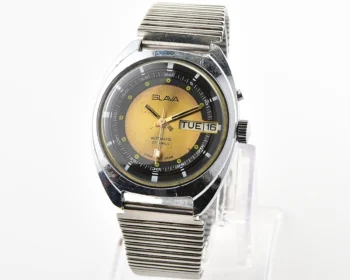 Slava Soviet mechanical vintage watch with automatic self-winding movement