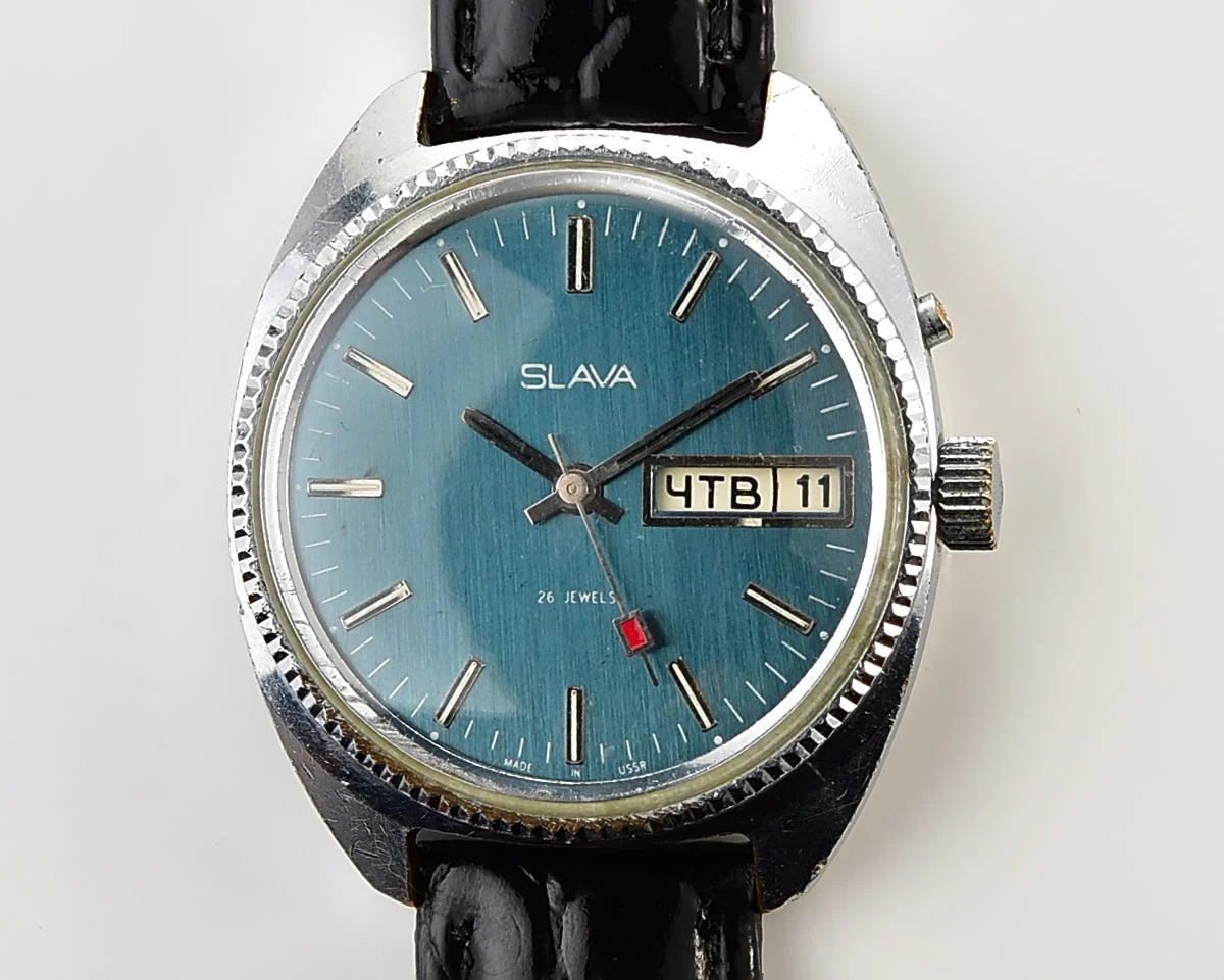 Soviet Slava vintage mechanical wristwatch