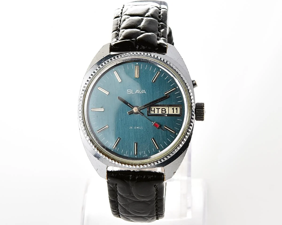 Soviet Slava vintage mechanical wristwatch