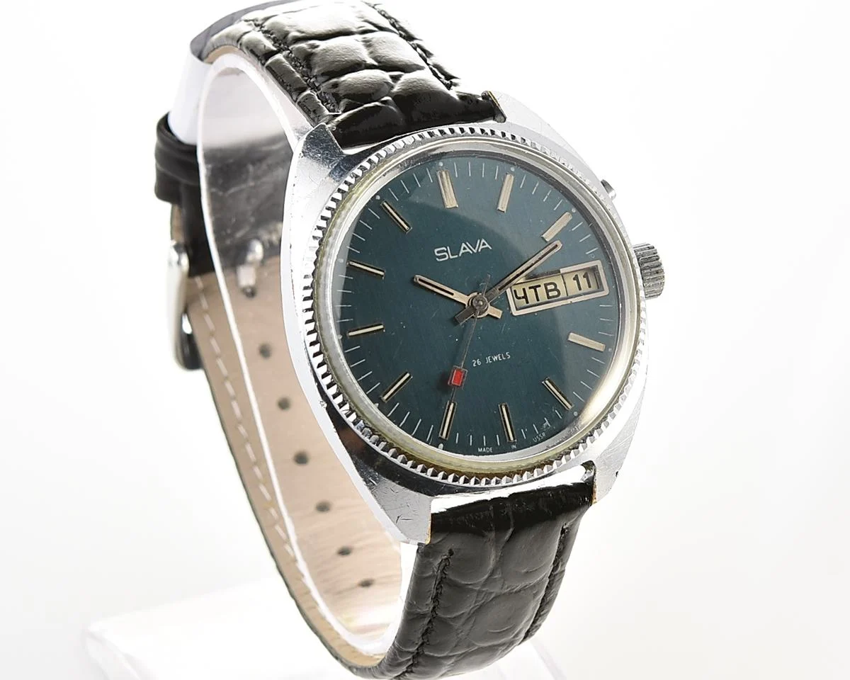 Soviet Slava vintage mechanical wristwatch