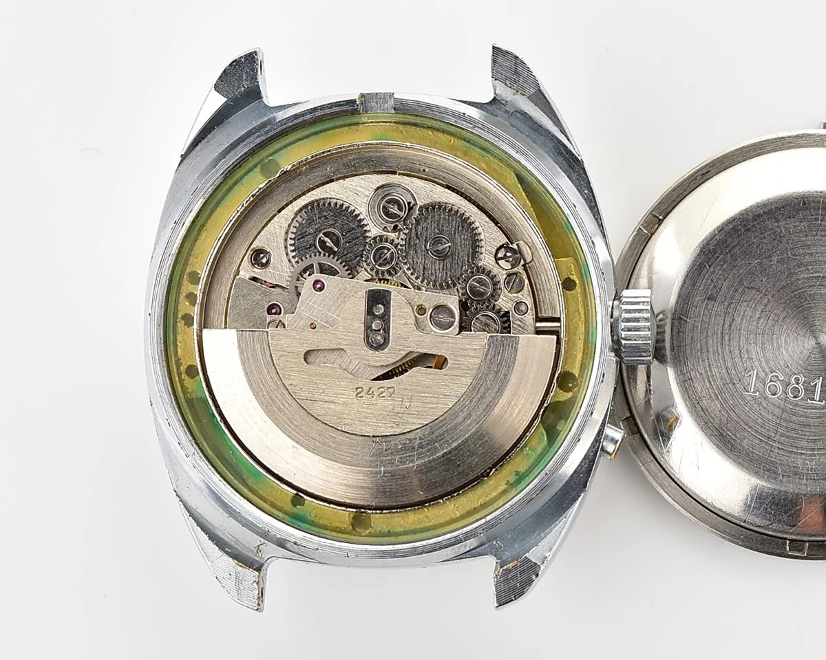 Slava Soviet mechanical vintage watch with automatic self-winding movement