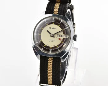 Slava Soviet mechanical vintage watch with automatic self-winding movement