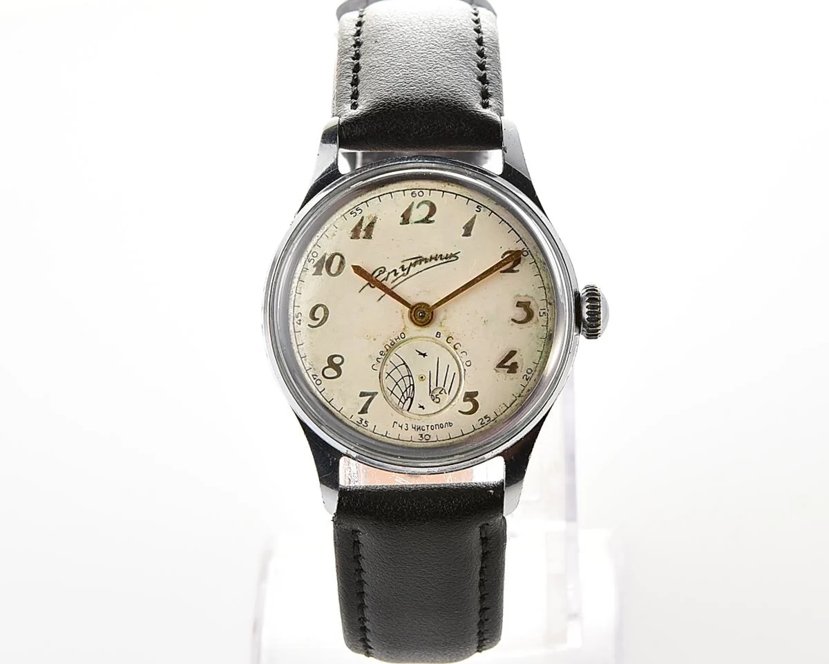 Rare! Sputnik vintage Soviet mechanical watch, from the 1st quarter of 1959!