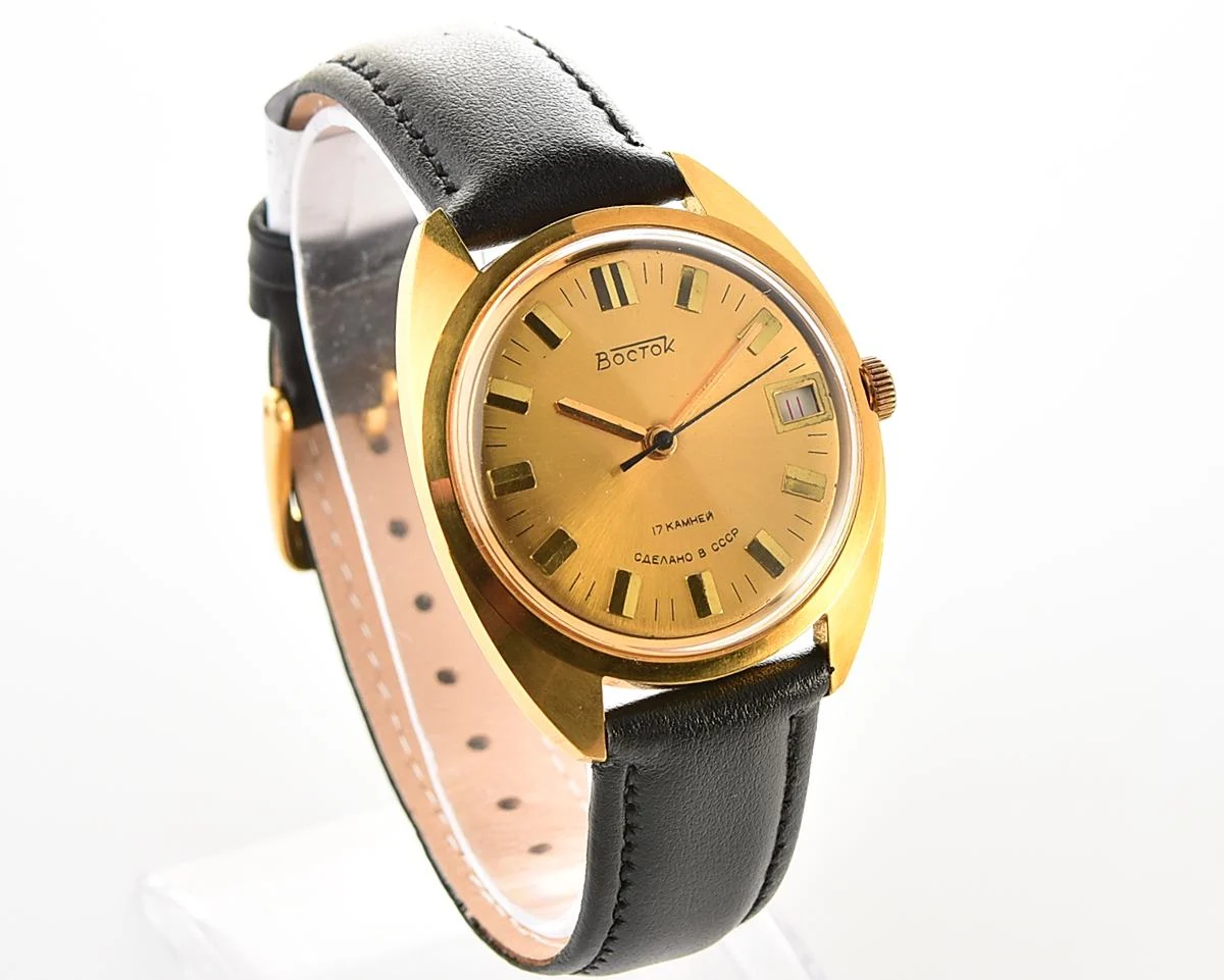 Soviet Wostok (Vostok) mechanical gold-plated wristwatch
