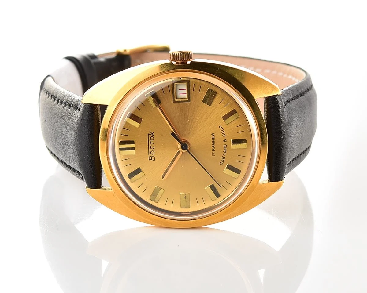 Soviet Wostok (Vostok) mechanical gold-plated wristwatch
