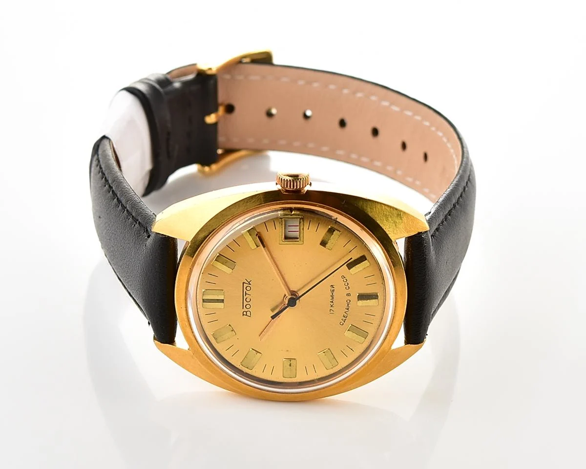 Soviet Wostok (Vostok) mechanical gold-plated wristwatch