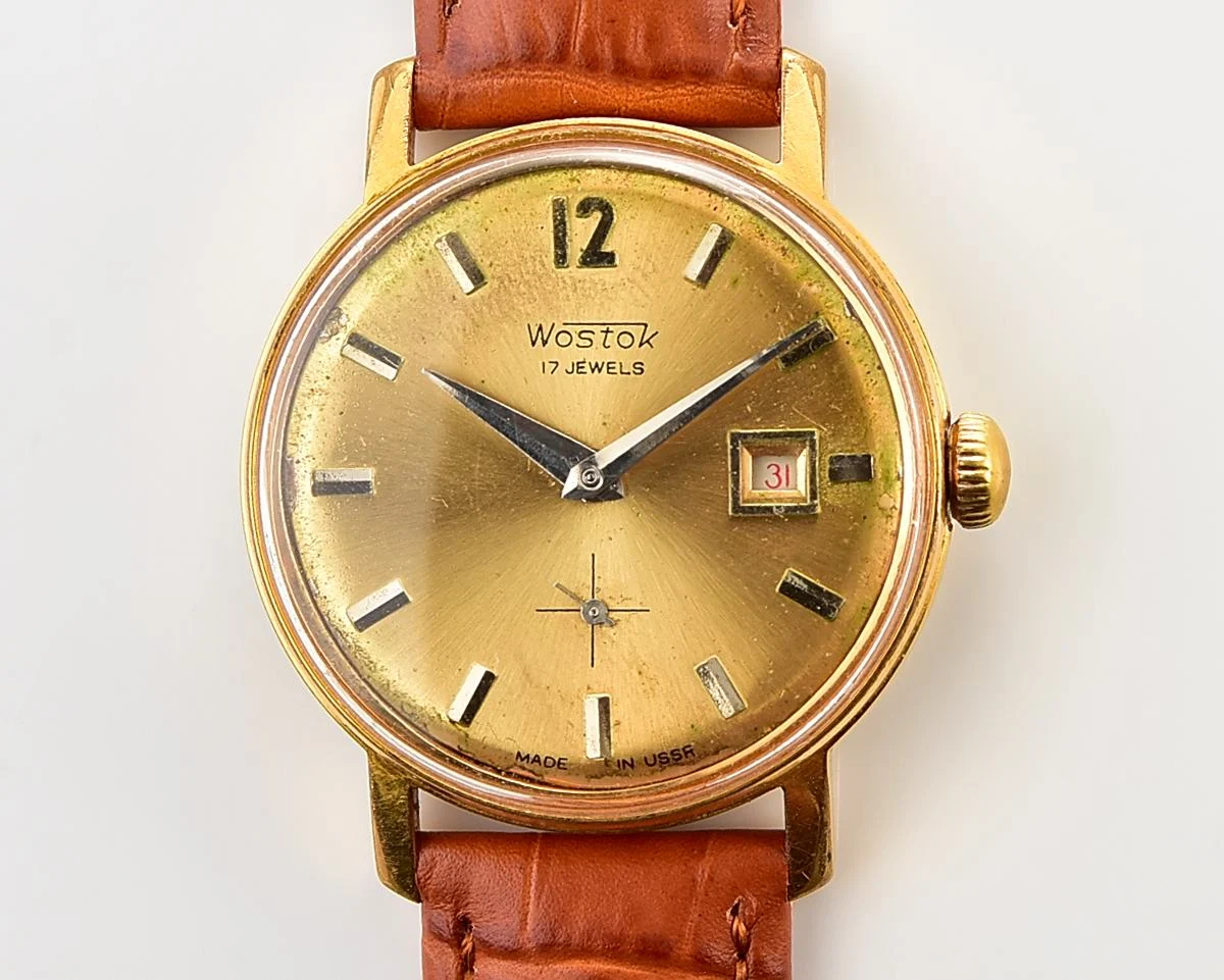 Soviet Wostok (Vostok) vintage mechanical gold-plated wristwatch