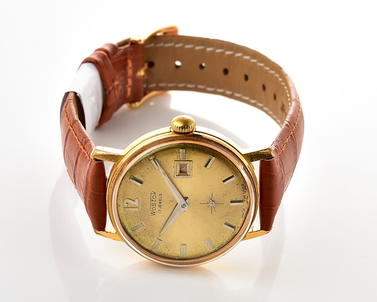 Soviet Wostok (Vostok) vintage mechanical gold-plated wristwatch