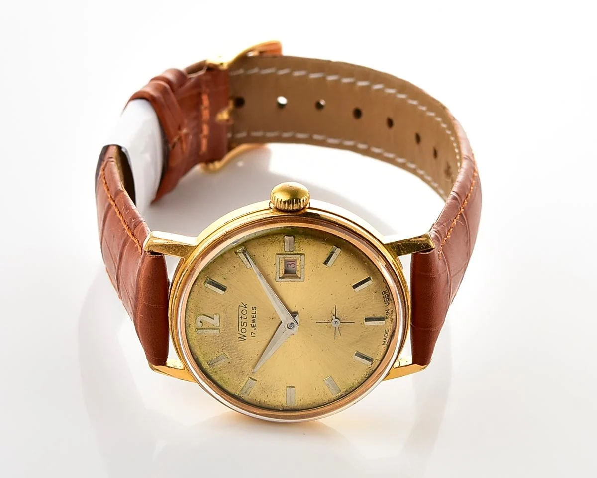 Soviet Wostok (Vostok) vintage mechanical gold-plated wristwatch