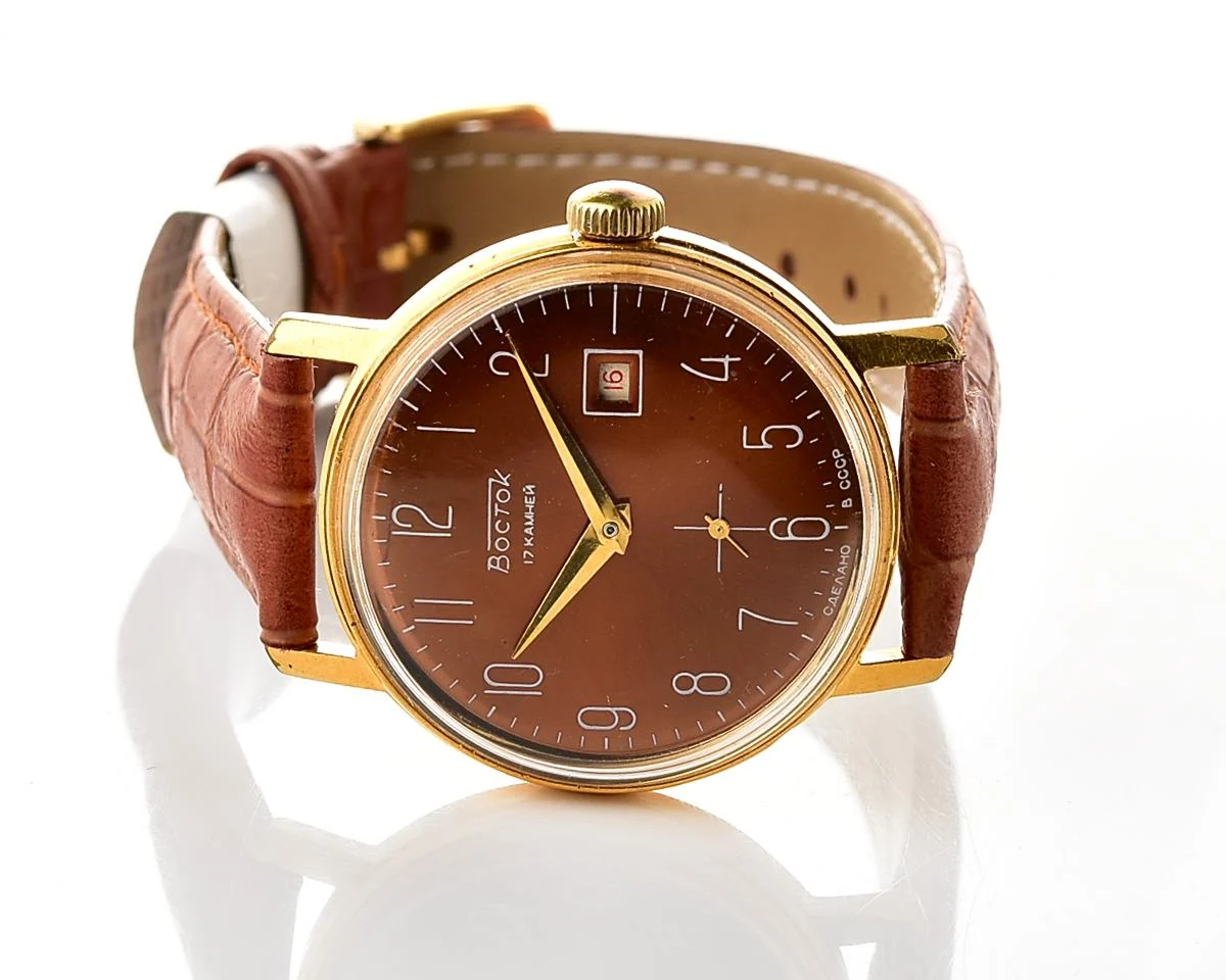 Vintage Soviet Wostok (Vostok) mechanical gold-plated wristwatch