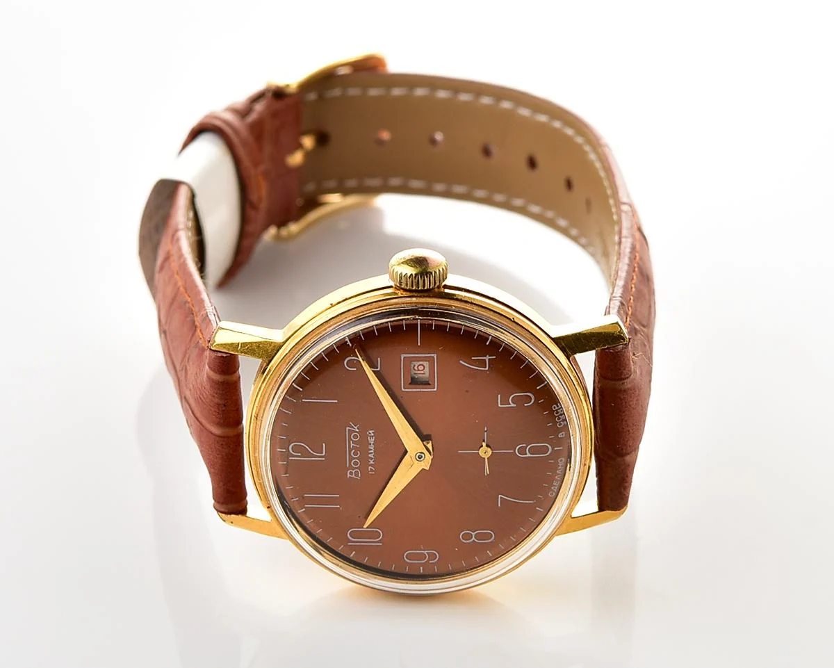 Vintage Soviet Wostok (Vostok) mechanical gold-plated wristwatch