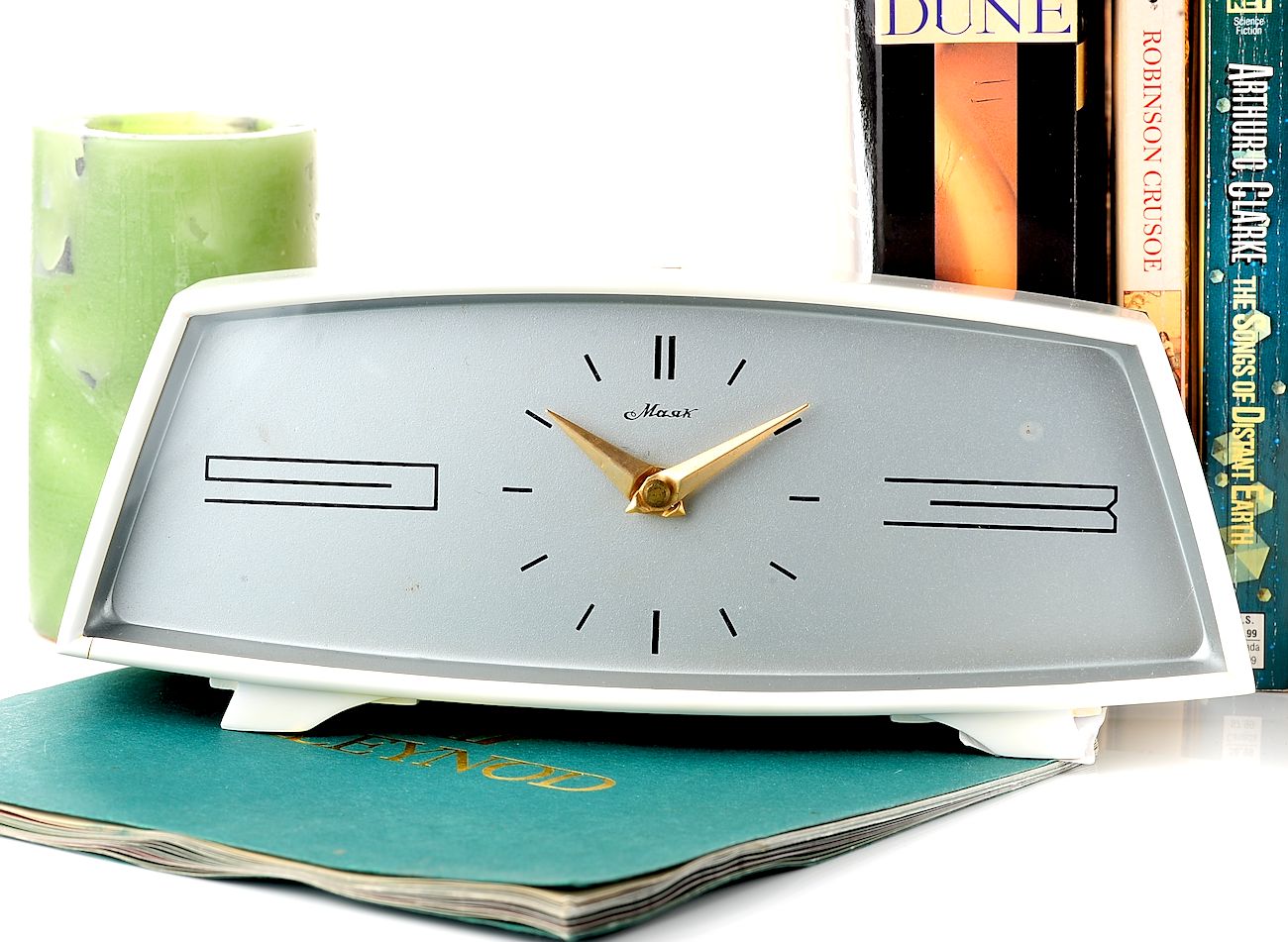 watch Mayak table clock silver dial 15273-8971