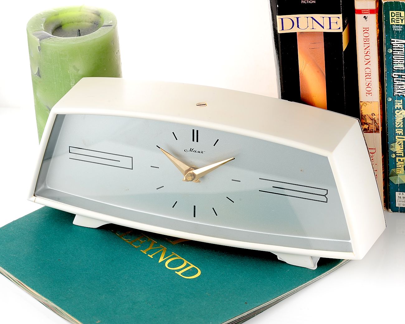 watch Mayak table clock silver dial 15273-8976