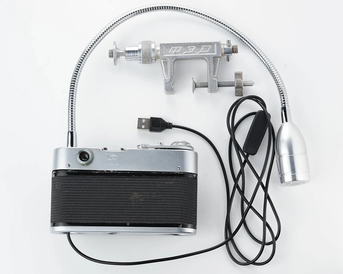 USB-powered handmade vintage FED-3 camera lamp