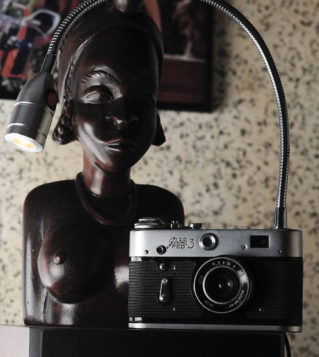 USB-powered handmade vintage FED-3 camera lamp