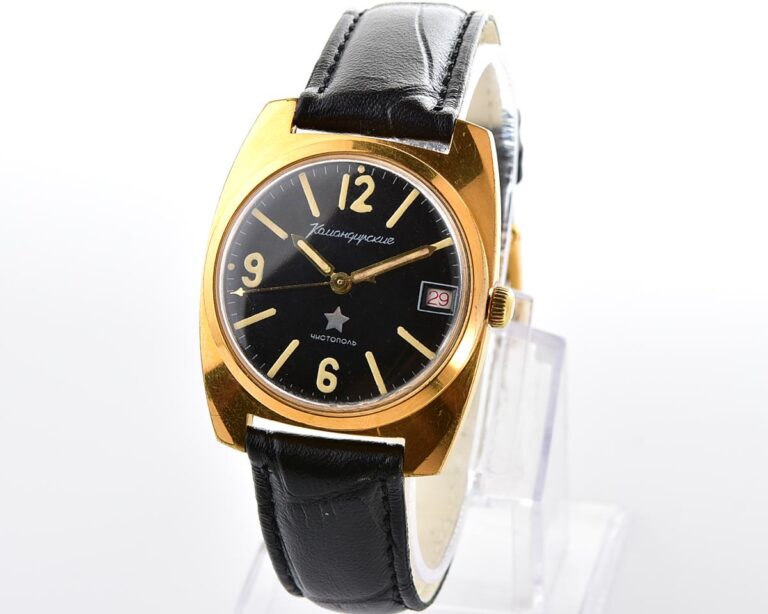 Soviet gold-plated Vostok Komandirskie mechanical watch - Zakaz MO CCCP!