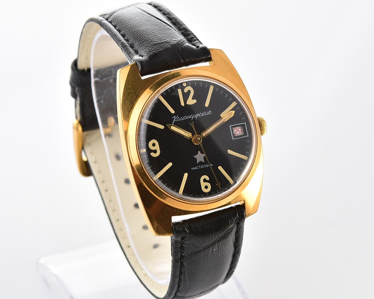 Soviet gold-plated Vostok Komandirskie mechanical watch - Zakaz MO CCCP!