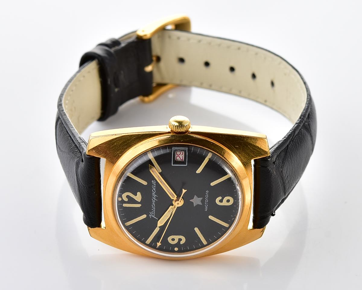 Soviet gold-plated Vostok Komandirskie mechanical watch - Zakaz MO CCCP!