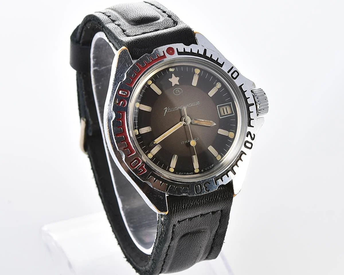 Vostok Komandirskie mechanical wristwatch with rare duo-tone dial!