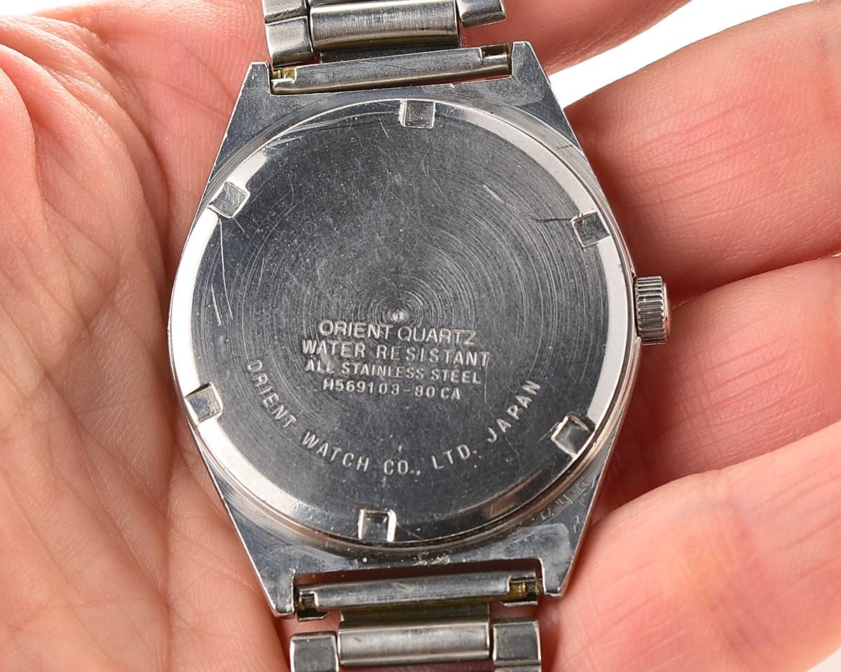 Vintage Orient Swimmer 100 - Blue Sunburst Day-Date Quartz from the 1980s