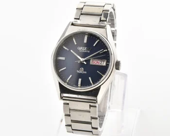 Vintage Orient Swimmer 100 - Blue Sunburst Day-Date Quartz from the 1980s