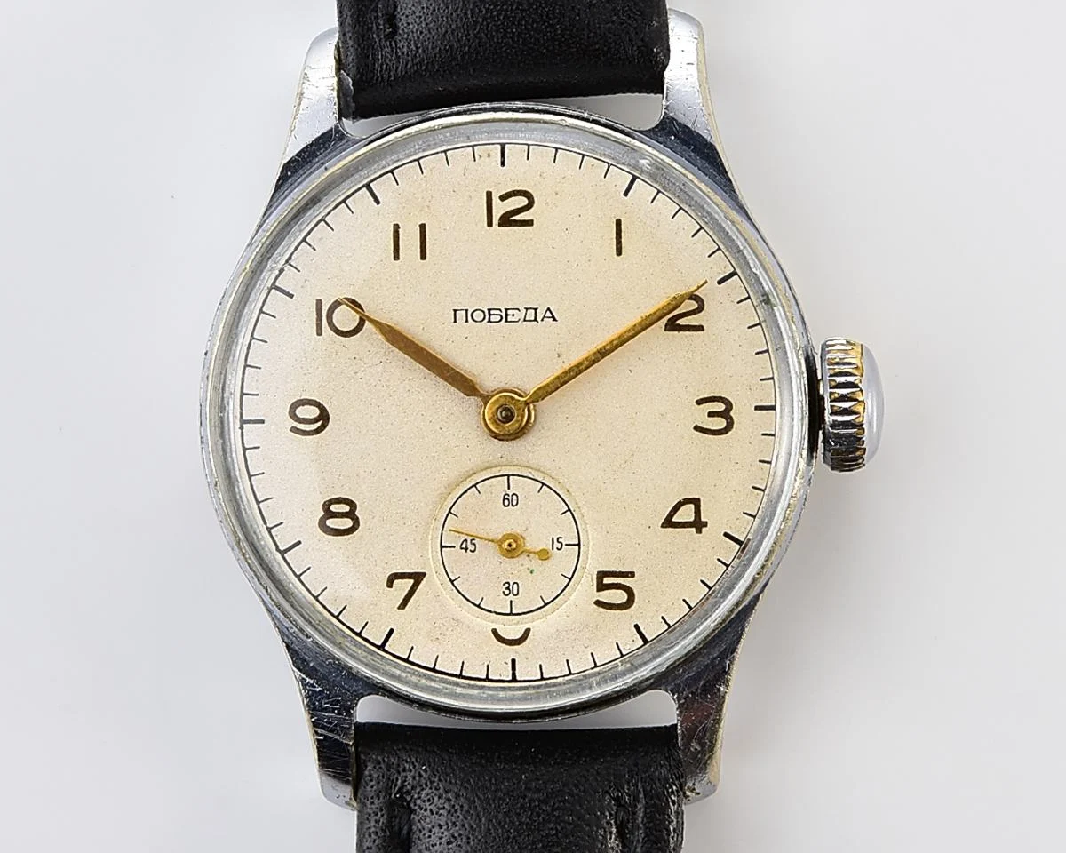 Excellent Soviet Pobeda "34-K" in uncommon hermetic case - the actual first watch in space!