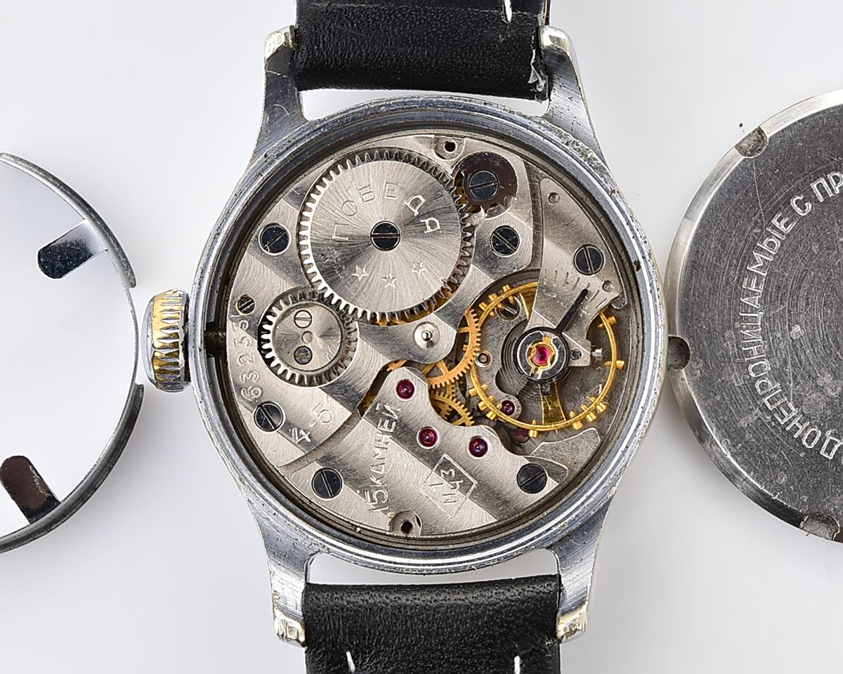 Excellent soviet POBEDA "34-K" in uncommon hermetic case - the actual first watch in space!