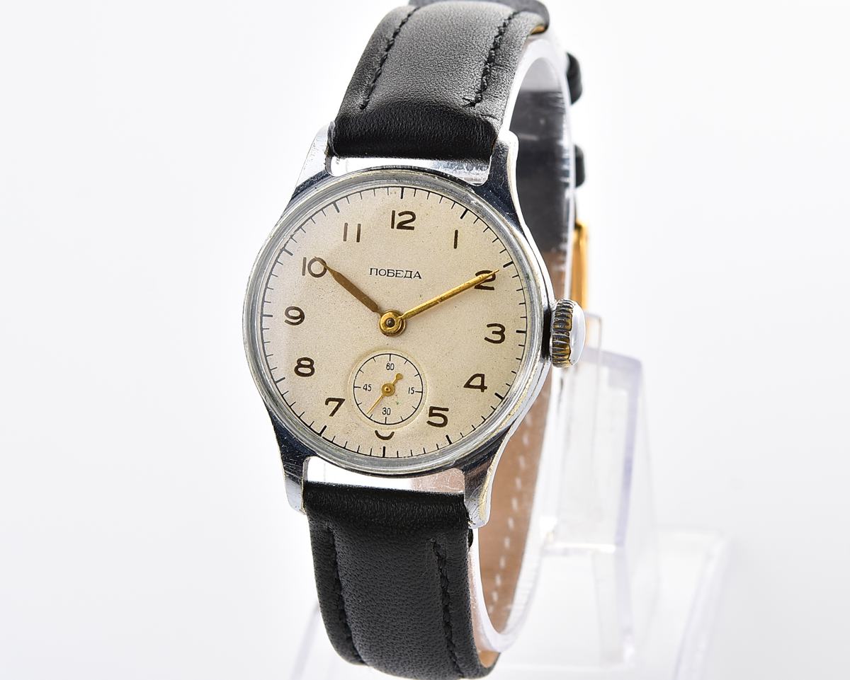 Excellent soviet POBEDA "34-K" in uncommon hermetic case - the actual first watch in space!
