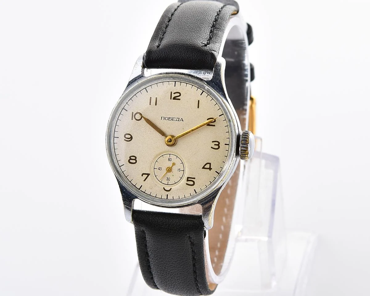 Excellent Soviet Pobeda "34-K" in uncommon hermetic case - the actual first watch in space!