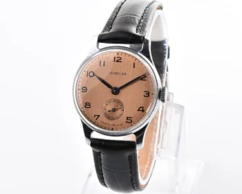 Excellent Soviet Pobeda watch with bronze dial, the 1st quarter of 1956