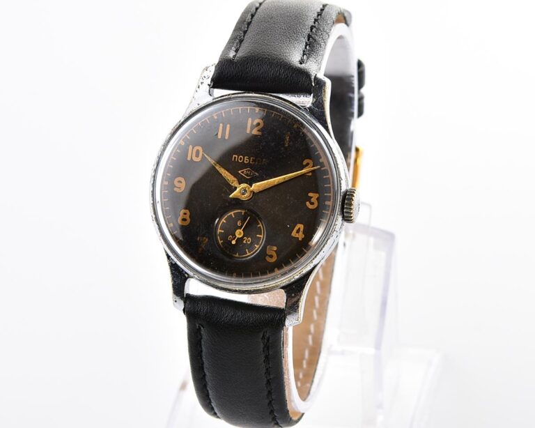 Vintage soviet Pobeda mechanical wristwatch from the 1950s, PChZ